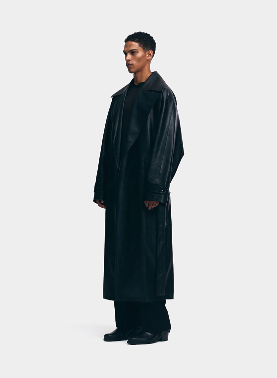 Плащ System Studios Belted Trench Coat Black