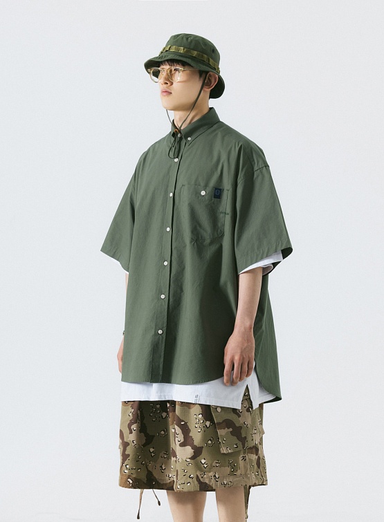 Рубашка ANGLAN Elementary Pocket Big Half Shirt Sage Green