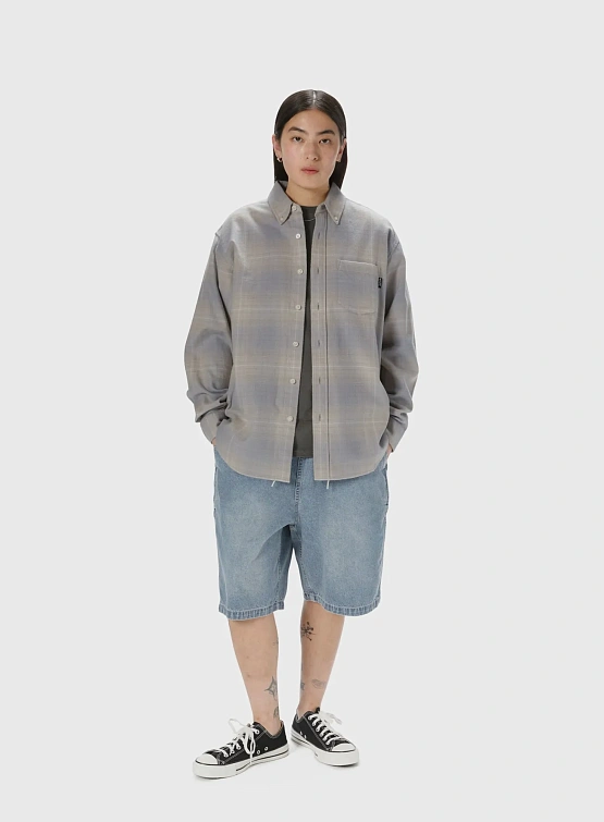 Рубашка thisisneverthat Flannel Check Shirt Grey