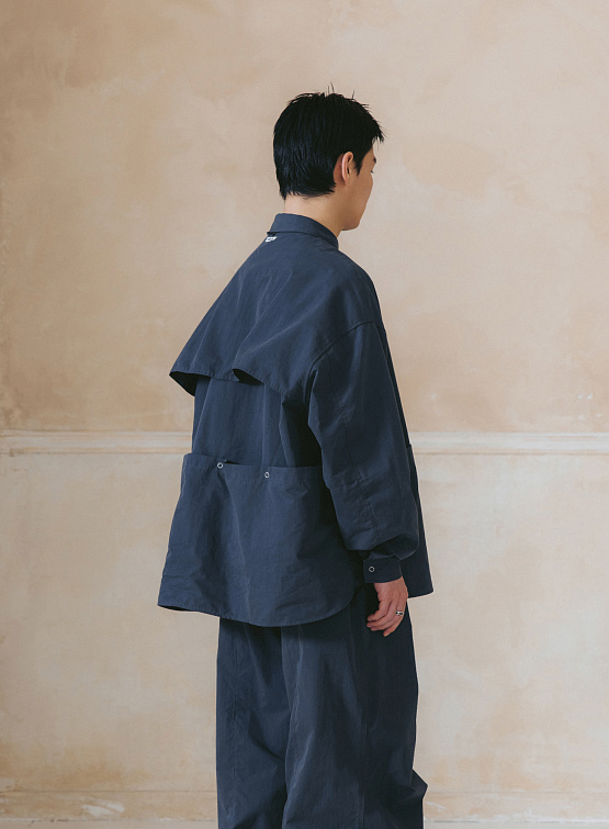 Рубашка ANGLAN Steric CN Multi Pocket Shirt Blue Grey