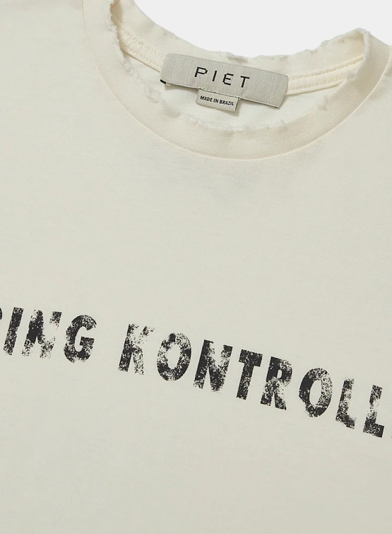 Футболка PIET Dopping Kontrolle Raw Edge Bone White