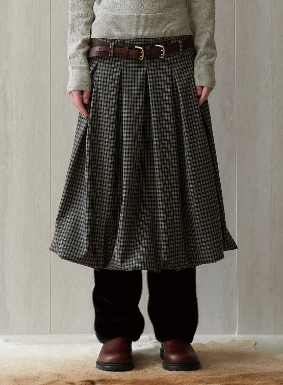 Женская юбка EPINGLER Bunnle Pleats Check Black