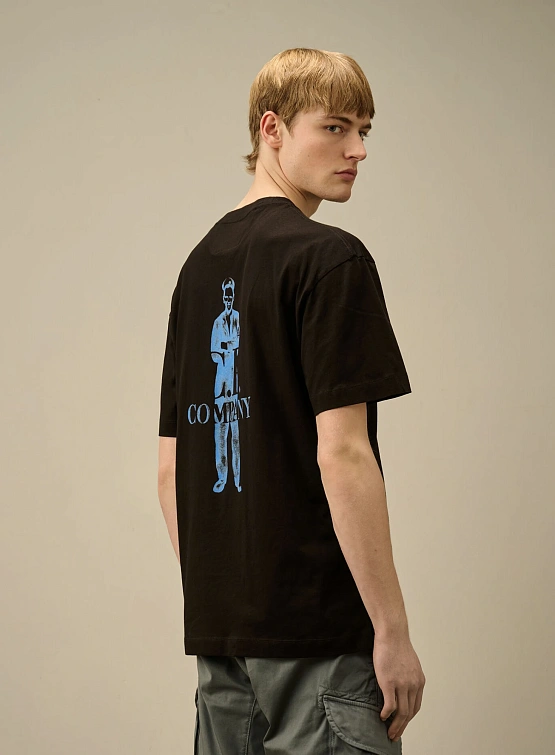 Футболка C.P. Company 30/1 Jersey Logo Black