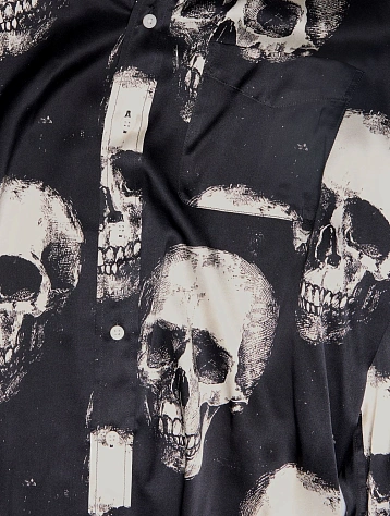 Женская рубашка R13 Drop Neck Skulls On Black