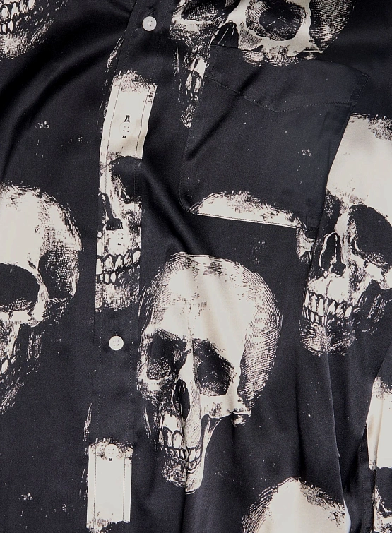 Женская рубашка R13 Drop Neck Skulls On Black