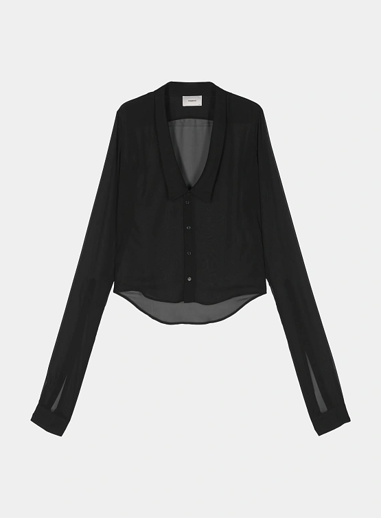 Женская рубашка Coperni Open Collar Shirt Black