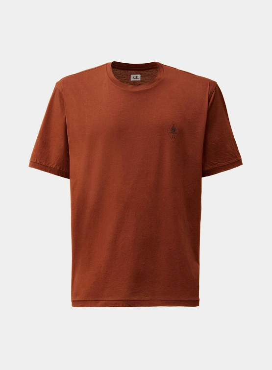 Футболка C.P. Company No Gravity Jersey Logo Sable Brown