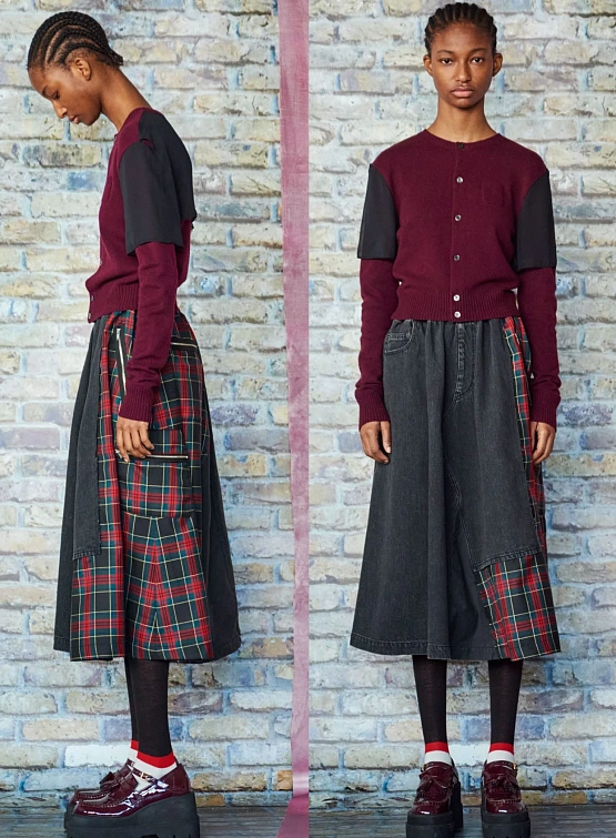 Женская юбка UNDERCOVER Tartan Denim Black