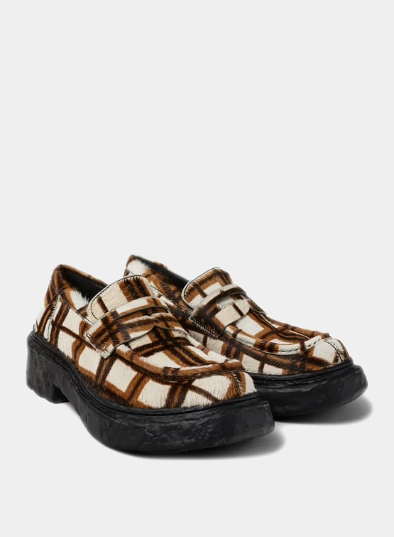 Женские лоферы CAMPERLAB Vamonos Cream-Brown Tartan