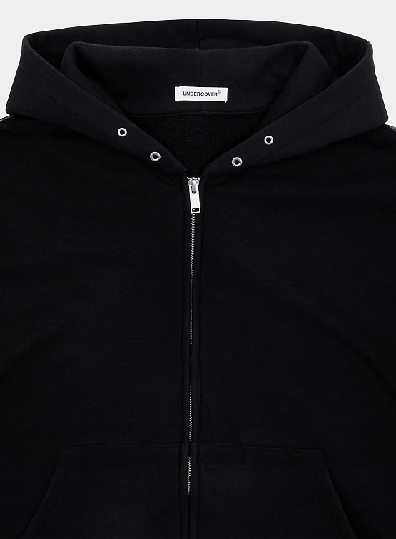 Зип-худи UNDERCOVER Fleece Nylon Tulle Layered Black