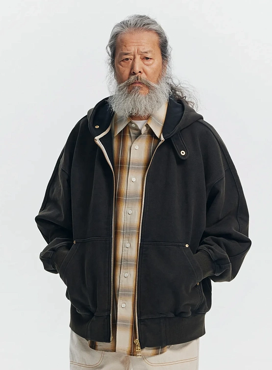 Зип-худи FrizmWORKS Vintage Dyeing Parka Black/Brown