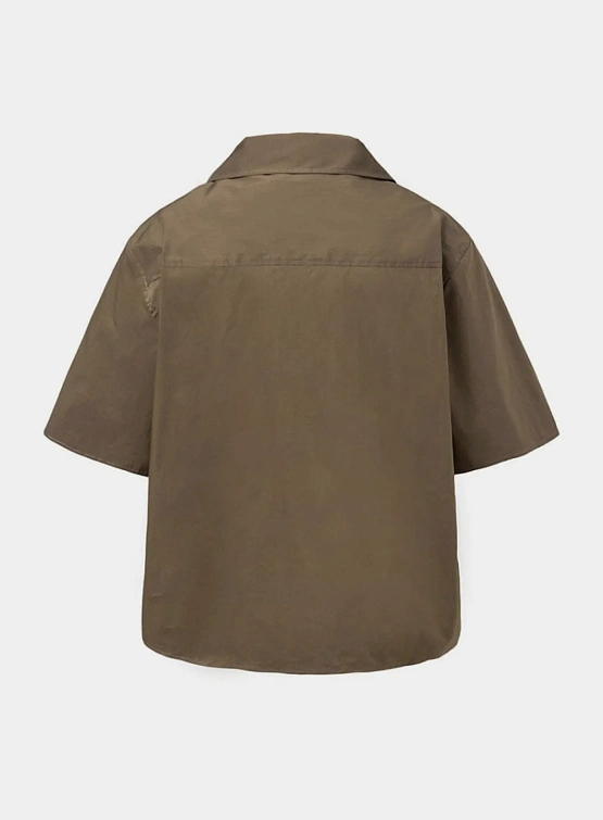 Рубашка AMOMENTO Open Collar Half Brown