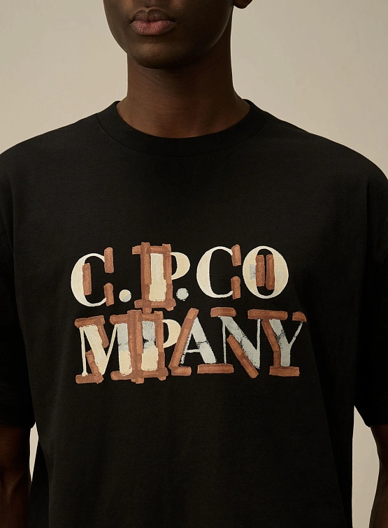 Футболка C.P. Company 30/1 Jersey Blurred Logo Black