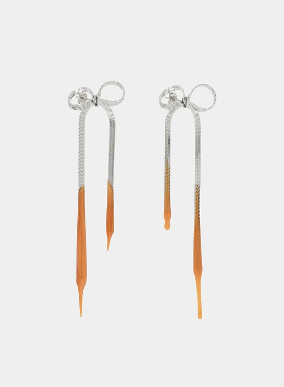 Серьги Ottolinger Laced Bow Earrings Silver/Orange