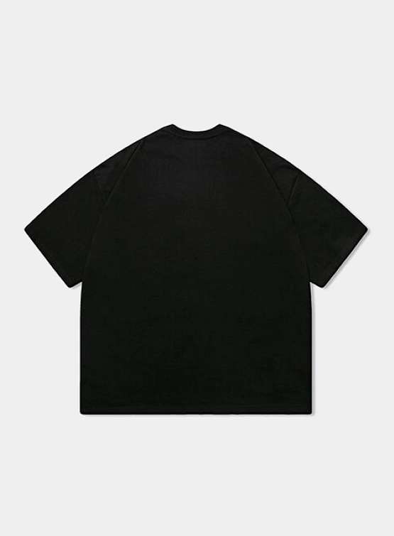 Футболка ANGLAN Applique Logo Half Tee Black