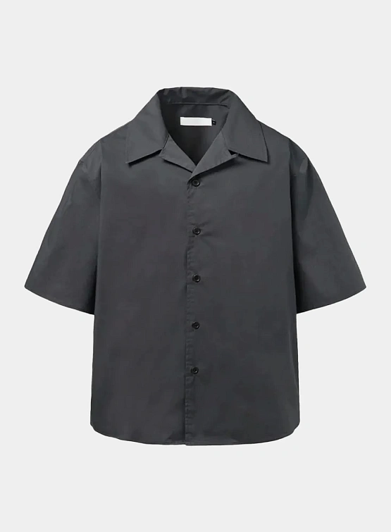 Рубашка AMOMENTO Open Collar Half Charcoal