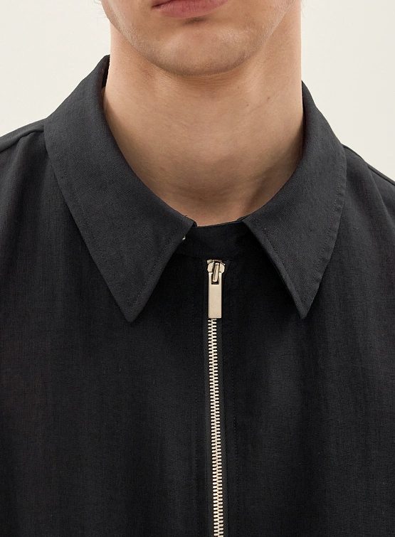 Куртка System Studios Collar Banding Zip Up Charcoal Grey