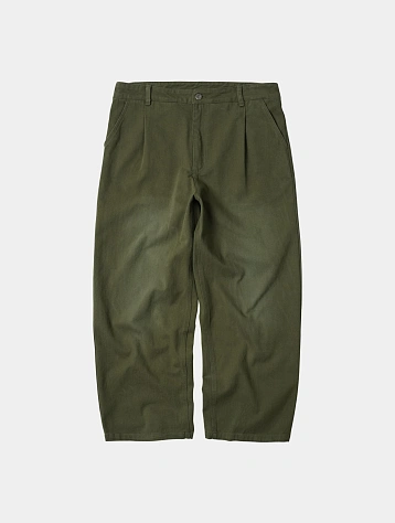 Брюки FrizmWORKS Washed Cotton One Tuck Pants Olive