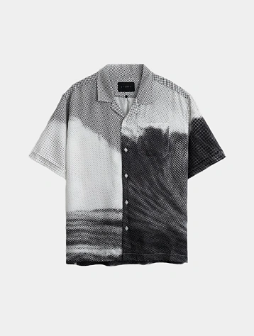 Рубашка Stampd Black Wave Camp Collar Buttondown