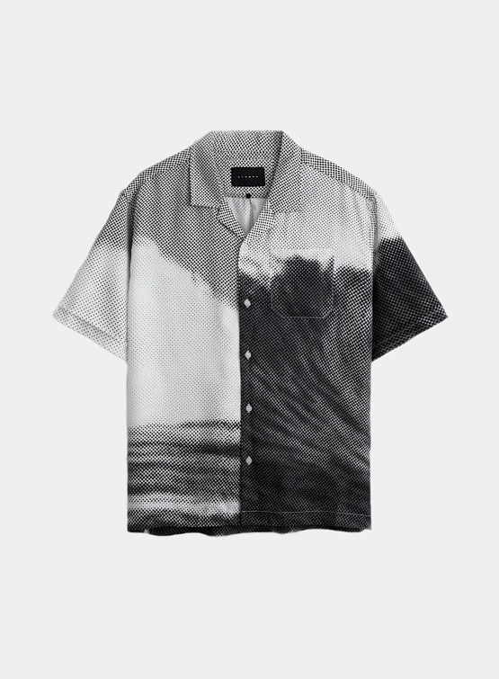 Рубашка Stampd Black Wave Camp Collar Buttondown