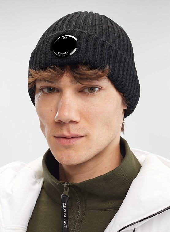 Шапка C.P. Company Extra Fine Merino Wool Black