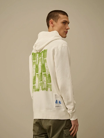 Худи C.P. Company Cotton Fleece Hooded Gauze White