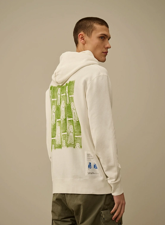 Худи C.P. Company Cotton Fleece Hooded Gauze White