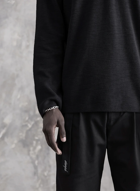 Рубашка-поло Stampd Ribbed Knit LS Polo Black