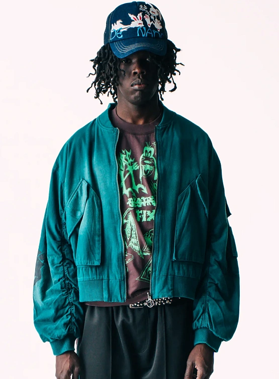 Бомбер Jungles Jungles All The Flowers Reversible Green