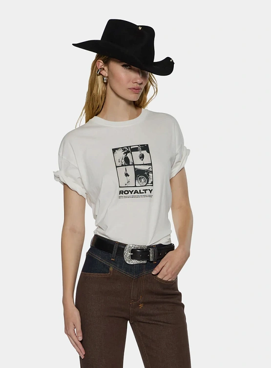 Женская футболка Ksubi Royalty Everyday Vintage White