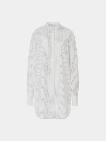 Женская рубашка Recto Nep Stripe Unbalanced Length Shirt White