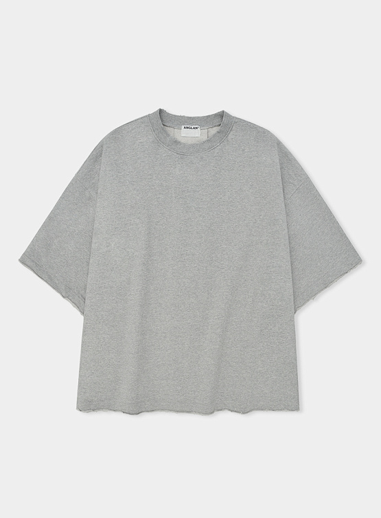 Футболка ANGLAN Valley Tuck Sweat Half Tee Melange Grey