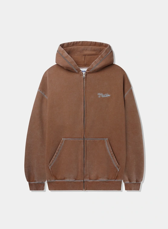 Зип-худи Butter Goods Jive Zip-Thru Washed Brown