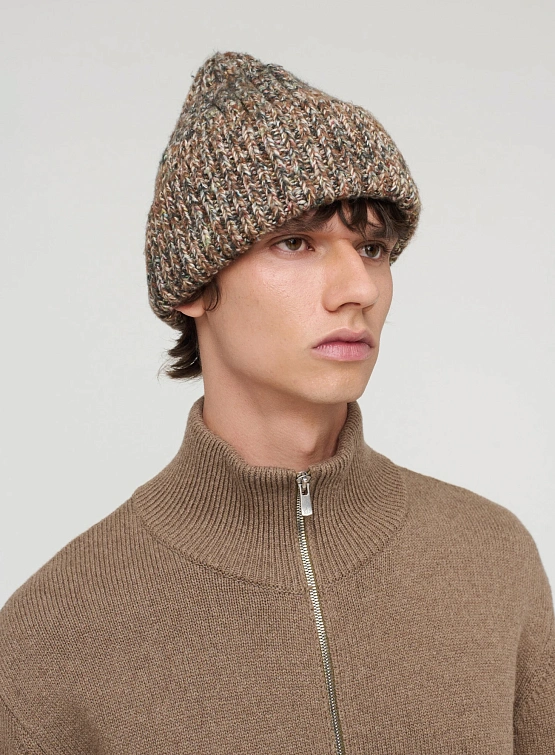 Шапка Song for the Mute Cable Knit Melange Taupe