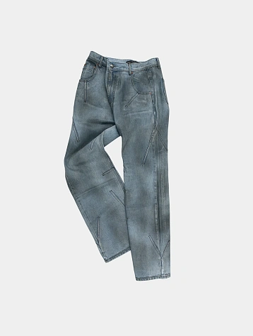 Джинсы Andersson Bell Dirty Spray Washed Wide Leg Blue