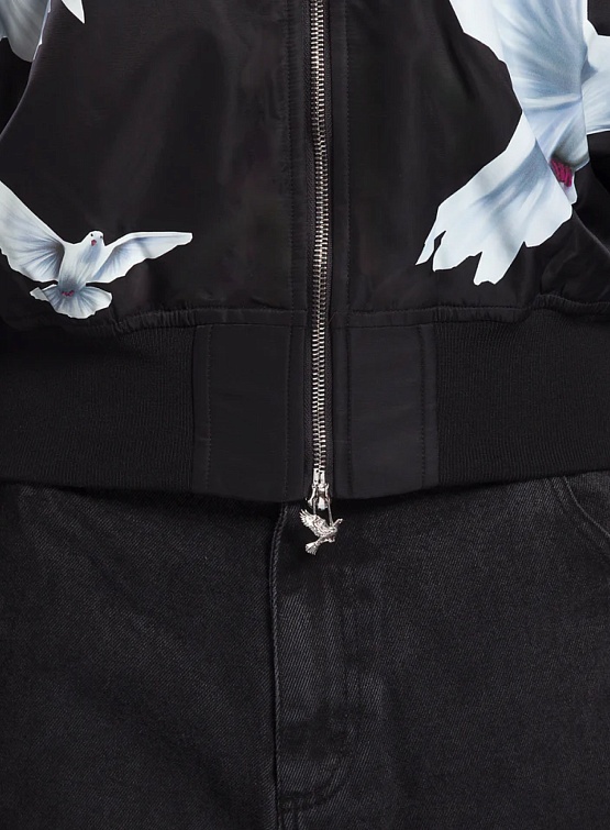 Бомбер 3.PARADIS Freedom Doves MA-1 Jacket Black