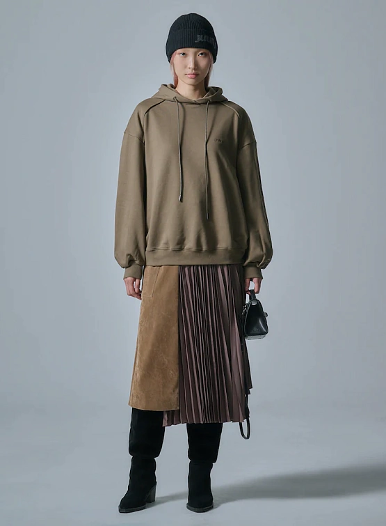 Женская юбка JUUN.J Pleated Velvet Skirt Beige