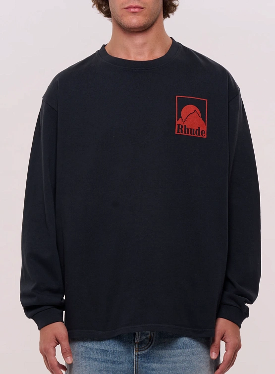 Лонгслив RHUDE Moonlight Badge Ls Vtg Black