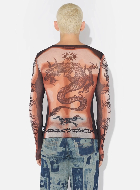 Лонгслив Jean Paul Gaultier Re-Edition: "Safe Sex Tattoo" Nude/Brown/Black