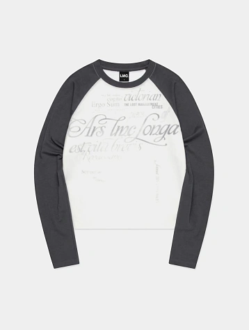 Женский лонгслив LMC Wm Gradation Lettering Raglan Long Charcoal