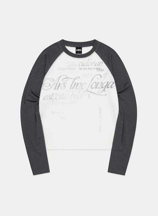 Женский лонгслив LMC Wm Gradation Lettering Raglan Long Charcoal