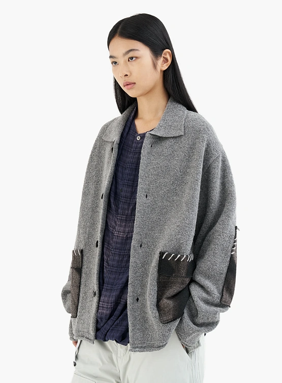 Кардиган JIYONGKIM Sun-Bleached Pocket Knit Grey
