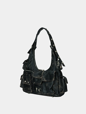 Сумка Thug Club Washed Leather Multi Pocket Black