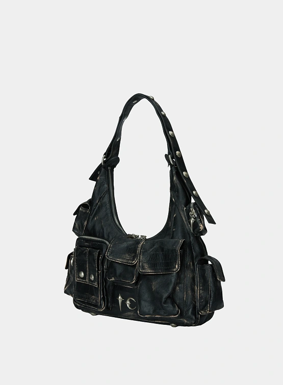 Сумка Thug Club Washed Leather Multi Pocket Black