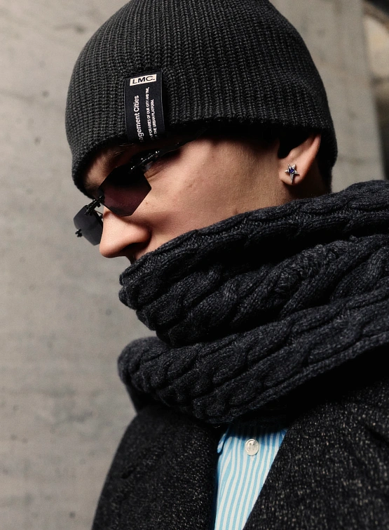 Шапка LMC Label Short Beanie Charcoal