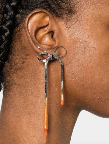 Серьги Ottolinger Laced Bow Earrings Silver/Orange