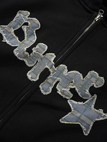 Зип-Худи Butter Goods Edge Applique Zip-Thru Black