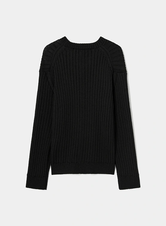 Свитер JUUN.J Vertical Rib Pattern Sweater Black