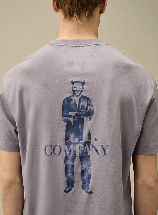 Футболка C.P. Company 30/1 Jersey Logo Lavander Violet