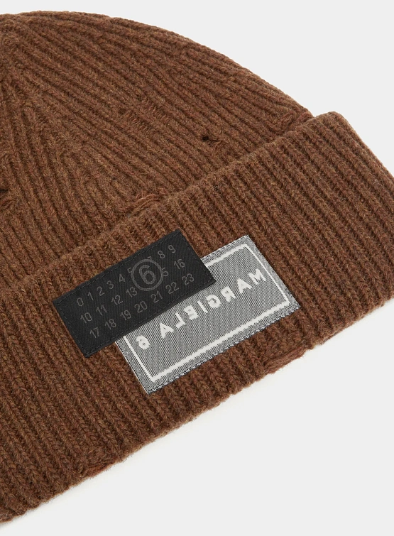 Шапка MM6 Maison Margiela Distressed Brown